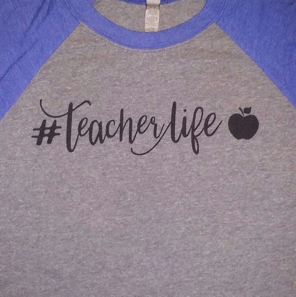 Teacher Life raglan tee, size S - Picture 2 of 5